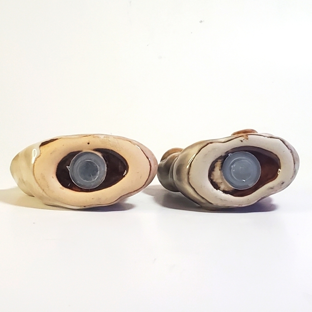 VINTAGE Salt & Pepper Shakers Set Glazed Ceramic Snails with Plugs - Picture 5 of 10